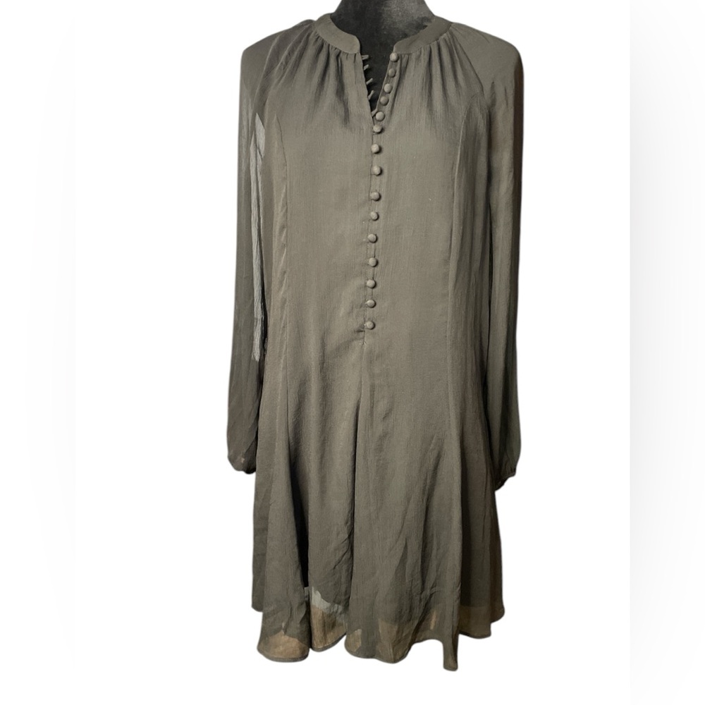 NWT Joie Long Balloon Sleeve Caviar Black Mini Dress